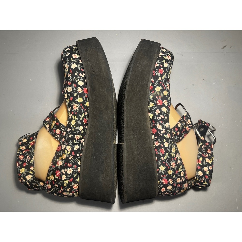 Demonia Sprite-02 Womens 9 Floral Heart Platform Mary Jane Goth Shoe Black Multi - Picture 4 of 11